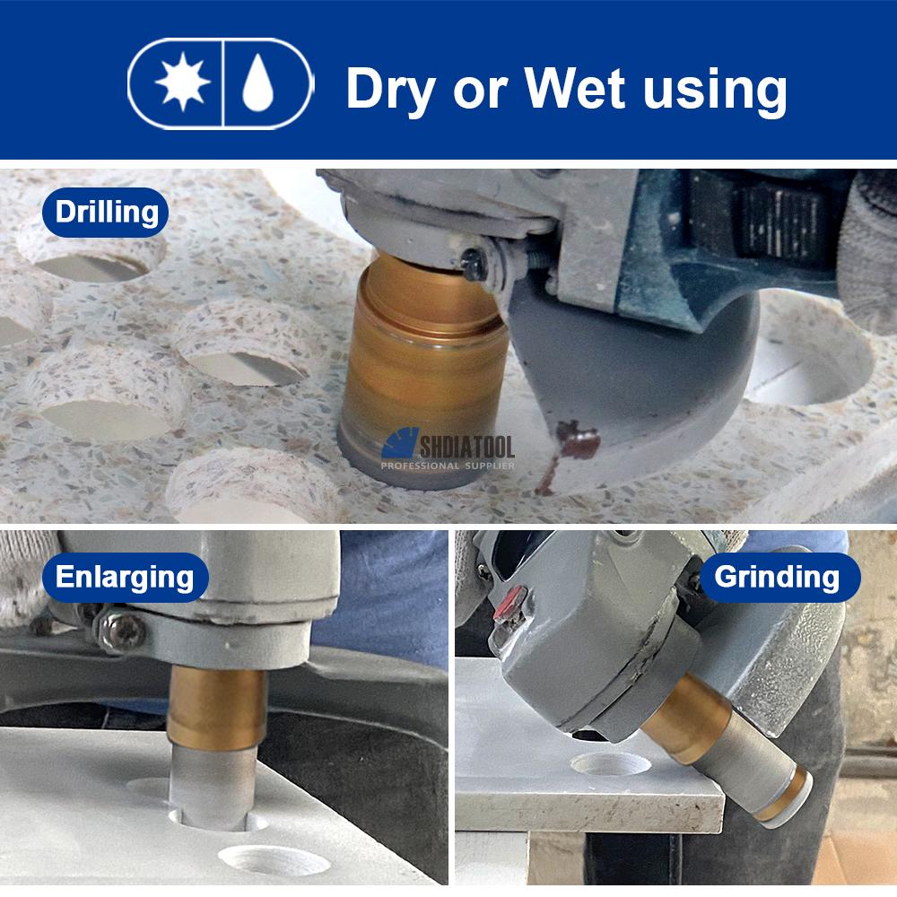 Dry Tile Hole Saw Cutter Vacuum Brazed Diamond Core Drill Bit Set For Porcelain Tiles - Core