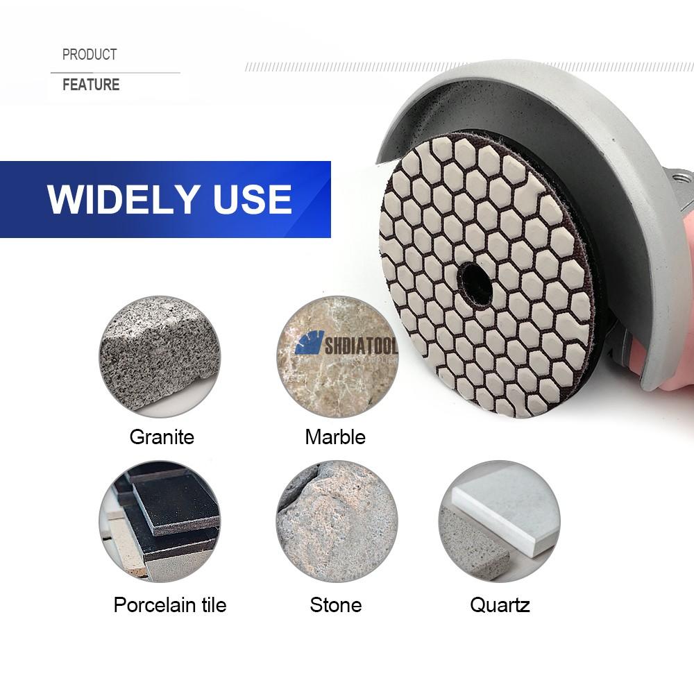 4inch 100mm high efficiency new marble floor 3 step diamond polishing pad marble polishing disc for granite stone quartz