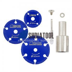 30+40+50mm/Set Vacuum Brazed Diamond Mini Engraving Saw Blade Segmented Cutting Carving Disc with Flange for Metal Iron Sheet