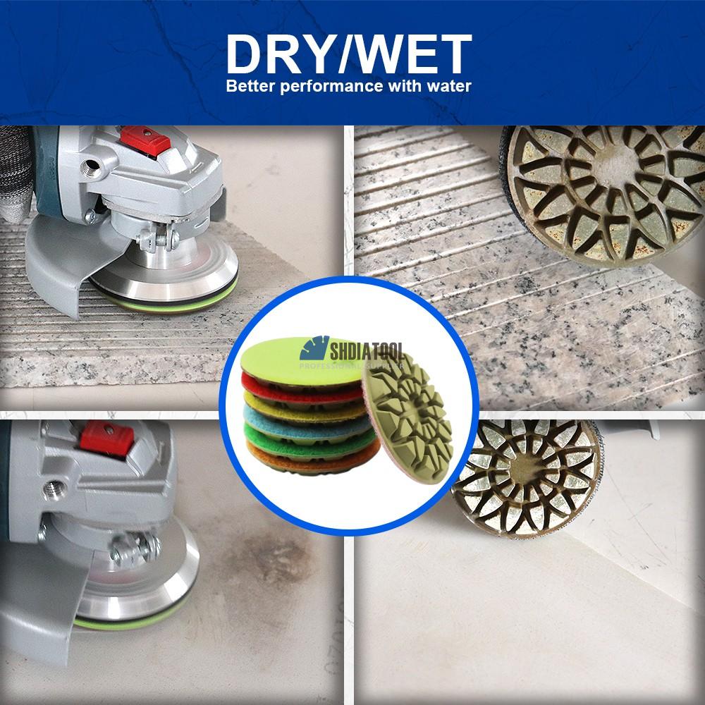 3in/77mm #50-3000 Diamond Polishing Pad Wet Dry Used Flexible Diamond Sanding Pad Polishing Disc for Granite Marble Quartz