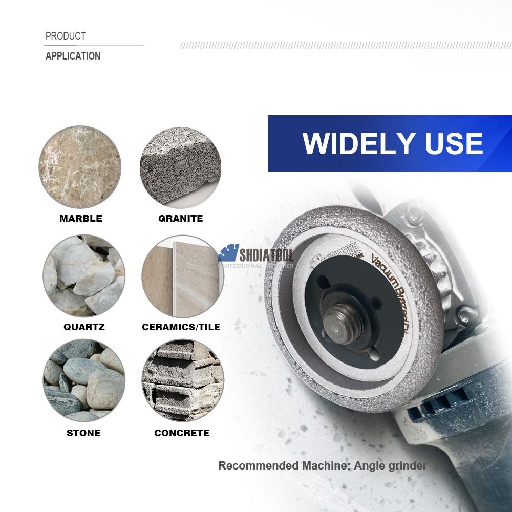 3inch 10-30mm Height Vacuum Brazed Diamond Profile Grinding Wheel Demi-bullnose Edge Marble Edging Grinding Disc Abrasive Tool