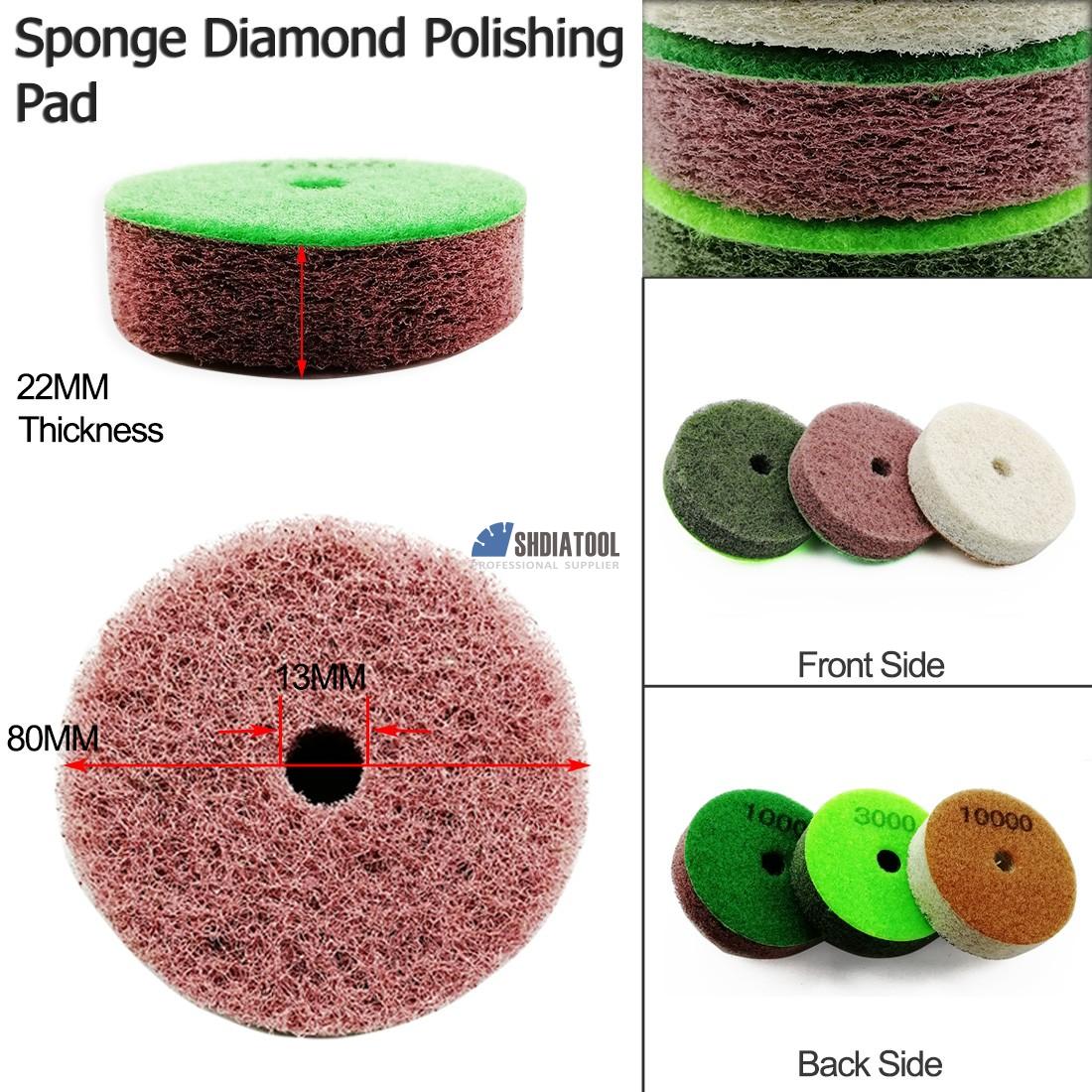 3inch/80mm Diamond Sponge Polishing Pads Thickness 25mm Sanding Disc Polishing Disc
