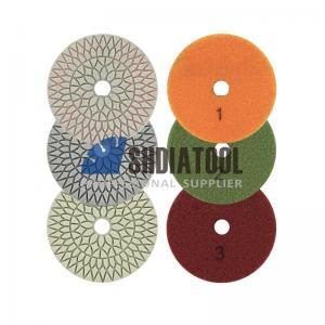 4 Inch 3-step Dry Or Wet Flexible Diamond Polishing Pad For Stone Quartz Granite Marble Diamond Buff Pads