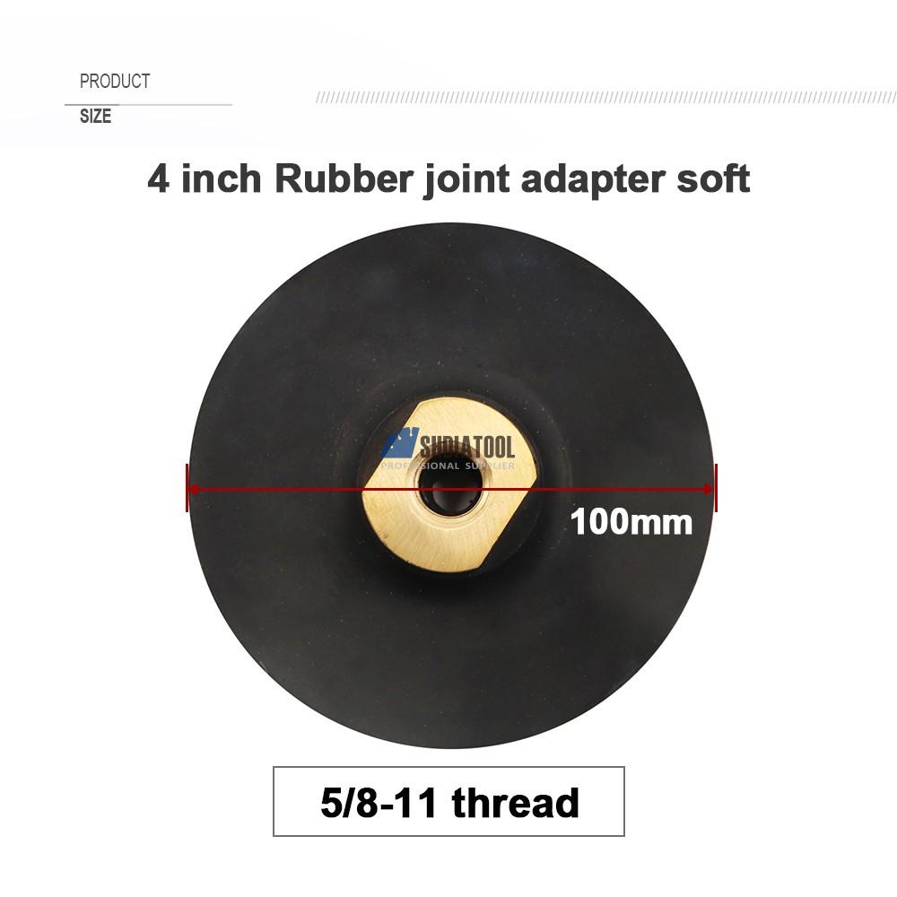 M14 5/8''-11 4 Inch/100mm Super Soft Flexible Diamond Polishing Pads Base Rubber Back Holder Backer Pads