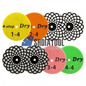 4-Step Dry or Wet Use Diamond Flexible Polishing Pads Sanding Disc for Granite Concrete Marble Stone Quartz