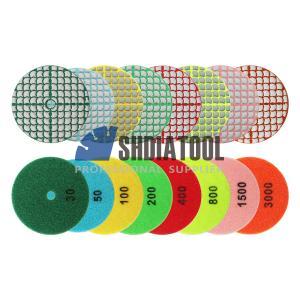 4in/100mm #30-3000 7 Steps Flexible Diamond Dry Polishing Pads Resin Bond Sanding Disc Abrasive Pads for Granite Quartz Marble