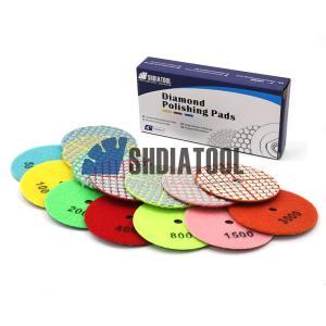 Wholesale 4'' 100mm #50-3000 Dry Diamond Polishing Pads Set Diamond Polishing Disc Abrasive Pads Kit Grinding for Granite Quartz Marble