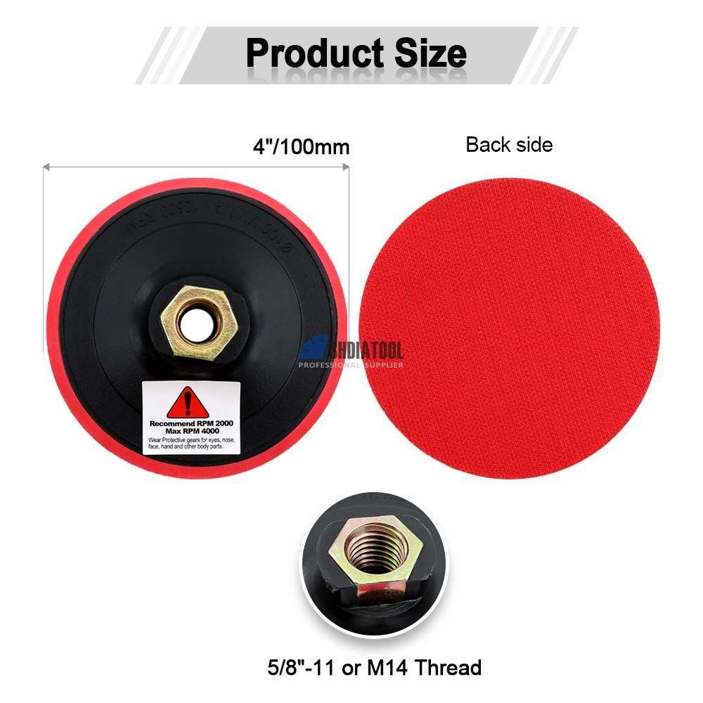 4inch M14 / 5/8''-11 Thread Angle Grinder Diamond Polishing Pad Plastic Back Pad Backers Flexible Plastic Holder