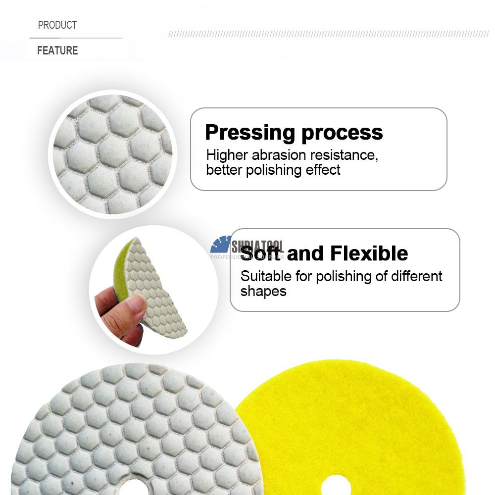 4inch Dry Flexible Polishing Diamond Polishing Pads Polishing Disc Grinding Disc for Marble Granite Concrete on Angle Grinder