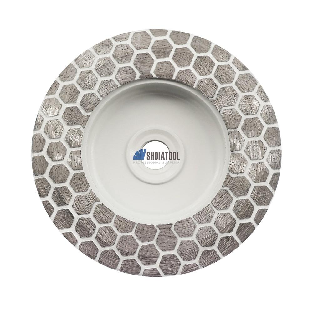 4inch/100mm Diamond Sintered Hexagonal Grinding Cup Wheel Cutting Grinding Disc Cutting Off Wheel for Ceramic Porcelain Tile