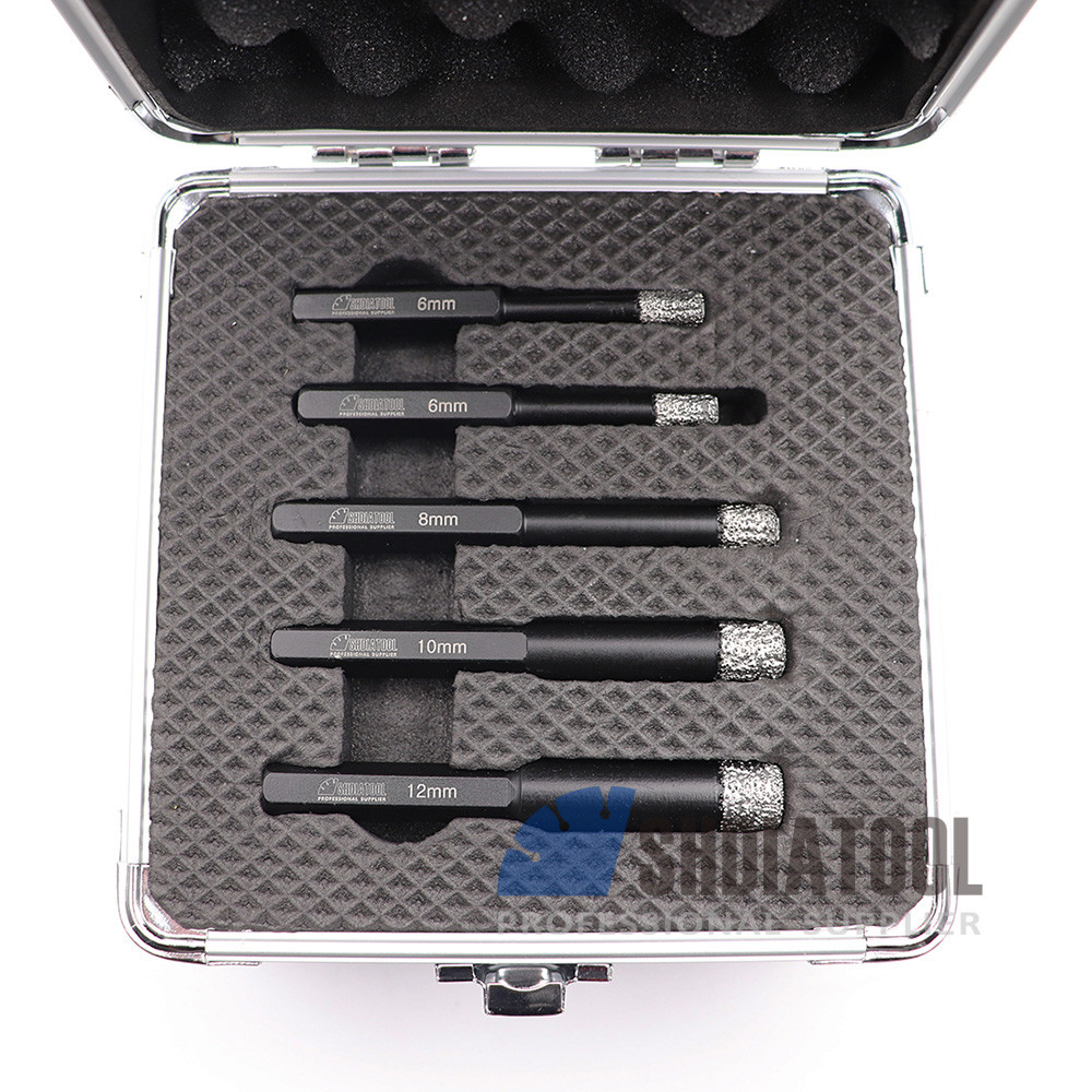 5 pieces/box hex shank diamond dry drill bit