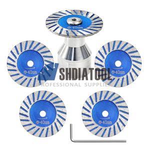 5PC 40mm Diamond Saw Blades Set with Removable Flange M14/5/8''-11 Adapters for Granite Marble Stone Carving Tombstone Lettering