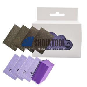 5PCS #60/120/200/400 Diamond Electroplated Grinding Polishing Sheets with Hand Abrasive Block Nylon Back Marble Stone Glass