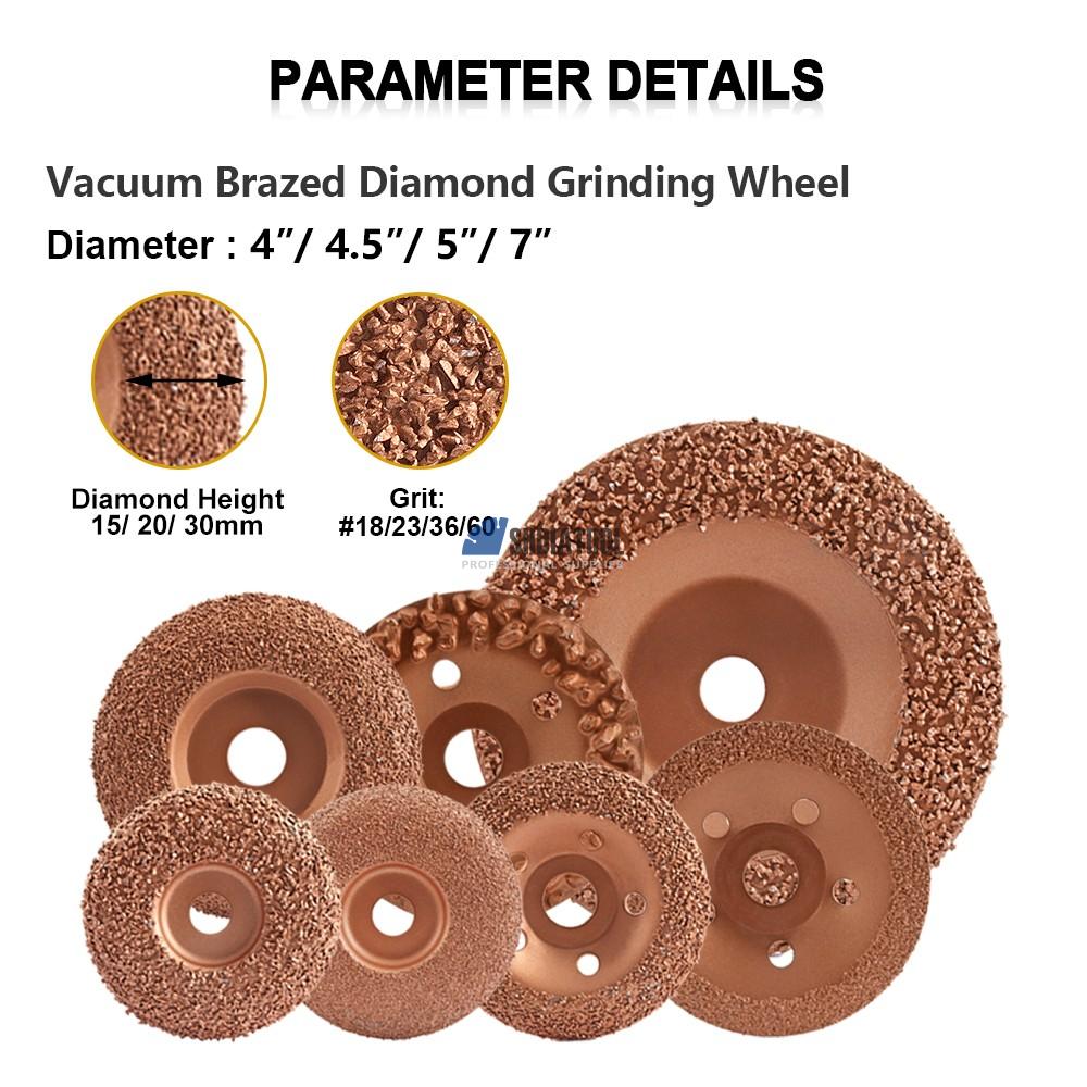 4/4.5/5/7in Brazed Diamond Cutting Grinding Wheel Disc Tungsten Carbide Grinding Wheel Plate for Polishing Rubber Wood Tires