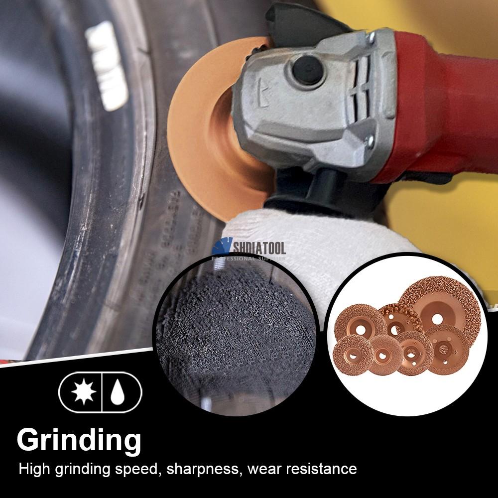 4/4.5/5/7in Brazed Diamond Cutting Grinding Wheel Disc Tungsten Carbide Grinding Wheel Plate for Polishing Rubber Wood Tires