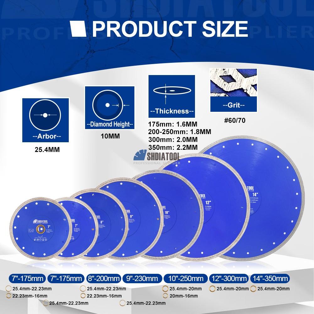 8-14inch Ultra-thin X Mesh Diamond Saw Blade Cutting Disc Disk Cutting Off Wheel for Porcelain Tile Marble Granite