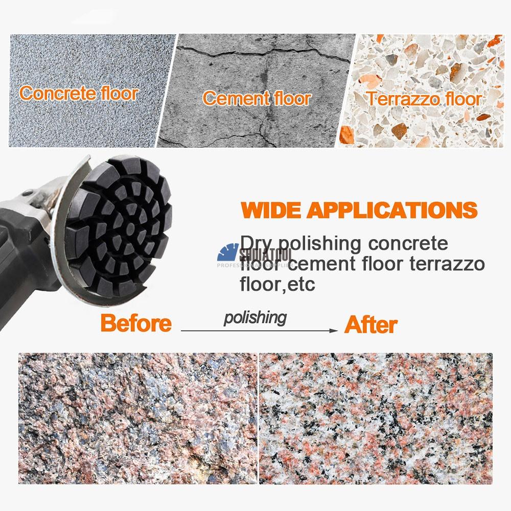 9mm Thickened 4in/100mm Concrete Floor Diamond Polishing Pad Hard Resin Abrasive Polishing Disc Grinding Disc for Floor Polisher