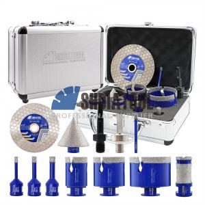 12PCS/1Set Vacuum Brazed 5/8-11 Diamond Drill Core Bit Kit & Beveling Chamfer Finger Milling Bits & Saw Blade with HEX/SDS Shank