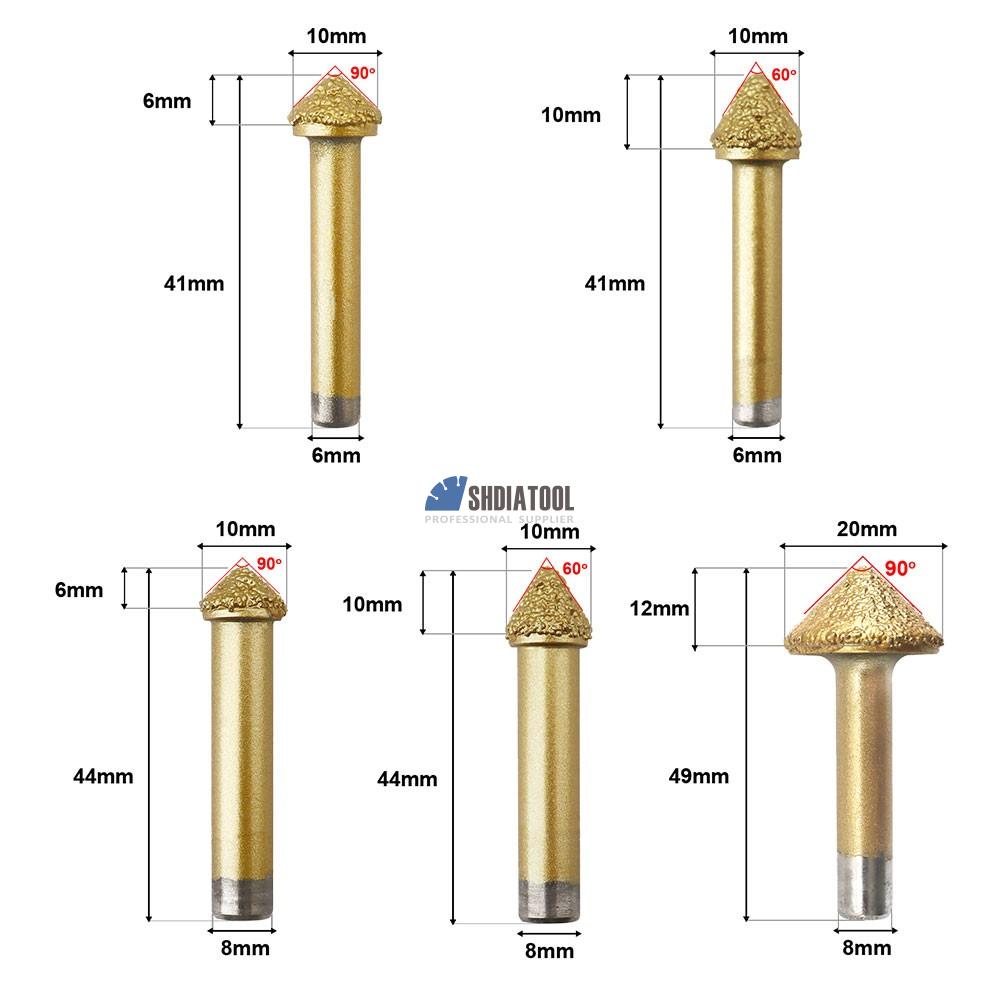 6/8/1012mm CNC Engraving Machine High Sharpness End Mill Marble Router Bit for Carving Diamond Stone Engraving