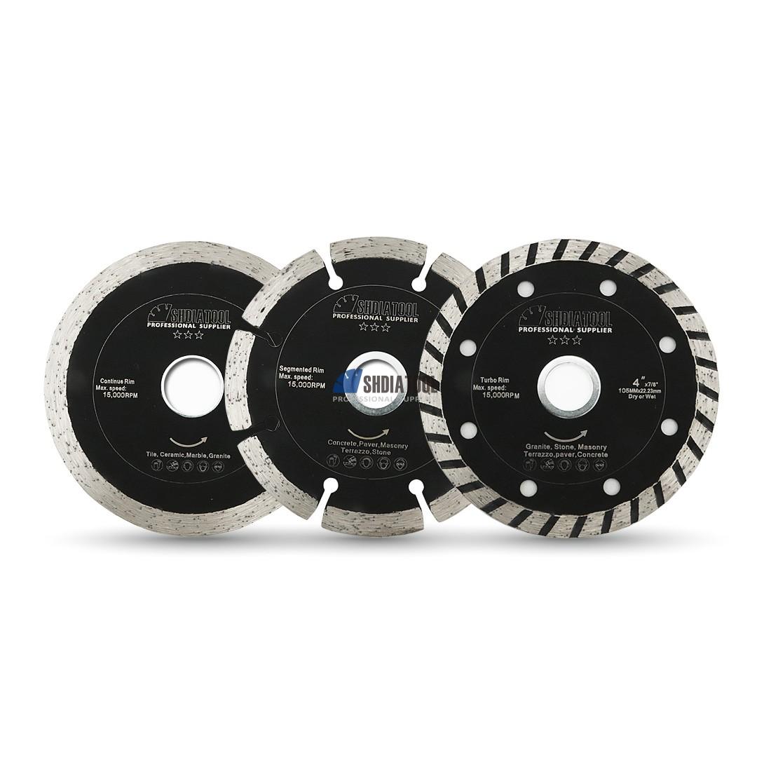 3PCS/Set 4inch Cold Pressed Dry Cutting Segment Diamond Saw Blade Cutting Blade Cut Off Wheel for Stone Granite Marble