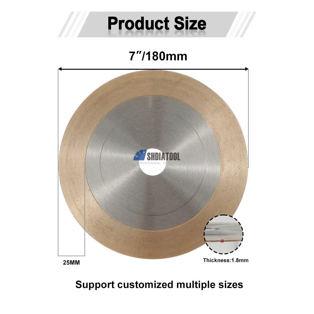 7'' Hot-pressed Double-sided Continue Rim Diamond Saw Blade Cutting Wheel disc disk for Ceramic Tile Marble