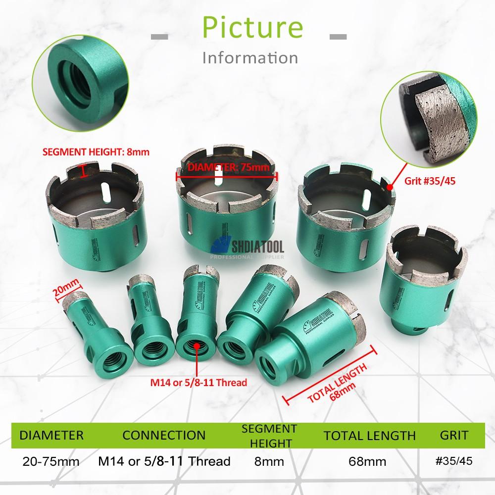 Dia20-75mm High Frequency Welded Diamond Drilling Core Bits (Wet) Hole Cutter Hole Saw for Drilling Concrete Marble Granite Tile
