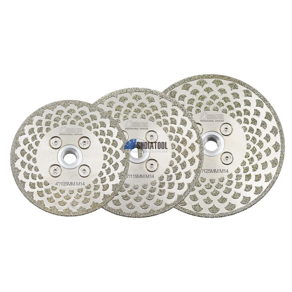 Dia4/4.5/5INCH Electroplated Double Sides Diamond Saw Blade Grinding Disc Cutting Wheel with M14 Flange Granite Marble