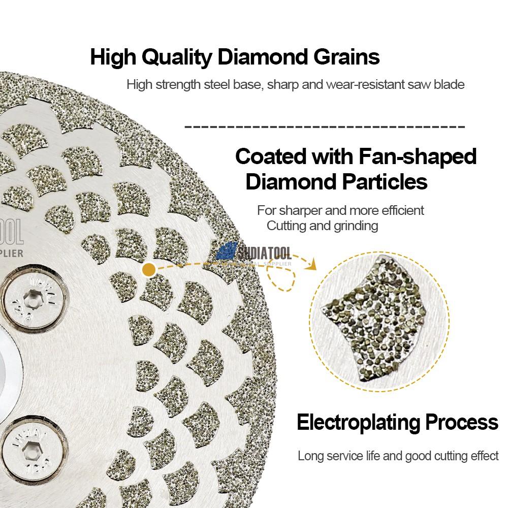Dia4/4.5/5INCH Electroplated Double Sides Diamond Saw Blade Grinding Disc Cutting Wheel with M14 Flange Granite Marble