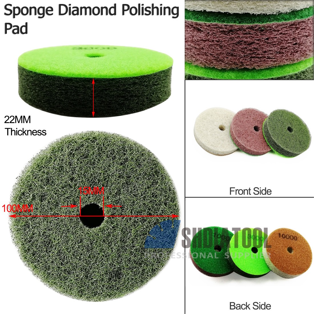 Diameter 3/4 Inch Thickened Sponge Diamond Polishing Pads