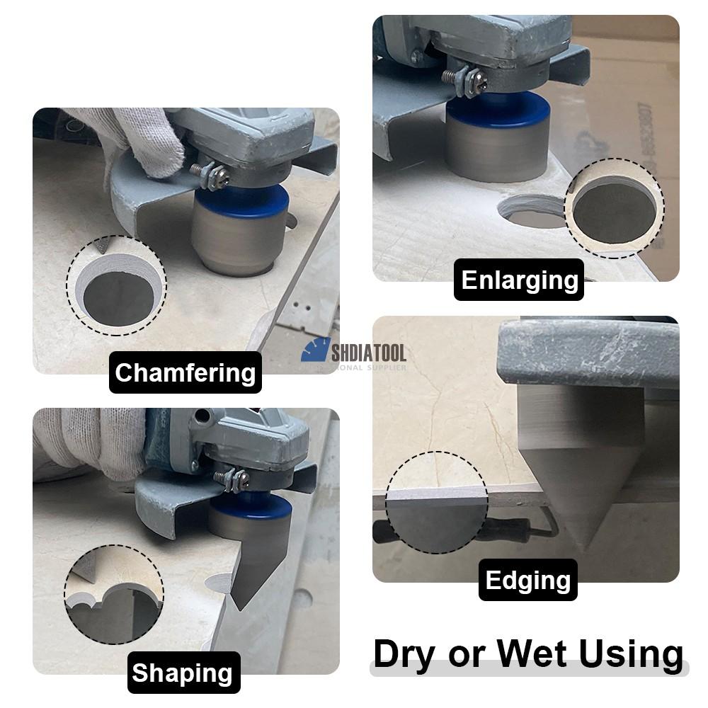 Dia20/25/35mm Vacuum Brazed Diamond Beveling Chamfer Bit Hole Trimming Diamond Milling Bits with Hex Shank