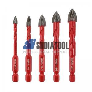 5/6/8/10/12mm Diamond Carbide Alloy Drill Bit Cross Tip Triangle Hole Saw Hole Cutter with Quick-fit Hex Shank