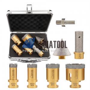 Diamond Core Drill Bit Finger Milling Bit Chamfer Beveling Bit Set Marble Hole Saw Kit for Ceramic Tile Masonry on Angle Grinder