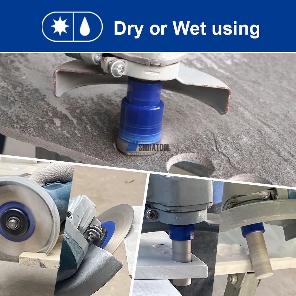 9PCS 5/8''-11 Diamond Core Drill Bit Set Diamond Blade Tile Hole Saw Finger Milling Bit Kit for Porcelain Tile Marble Granite