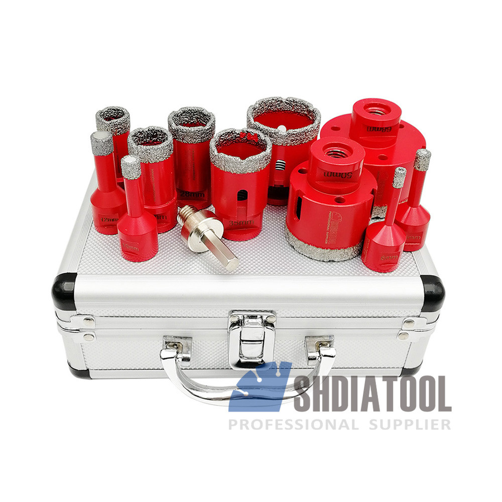 Diamond Core Drill Bits Kit with M14 Thread for Porcelain Tile Ceramic Marble Brick