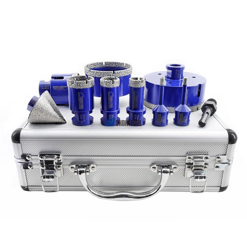 5/8''-11 Diamond Core Drill Bits Set Hole Saw Chamfer Beveling Bit Kit Hole Cutter Diamond Tools Cutting Bit With SDS Adapter