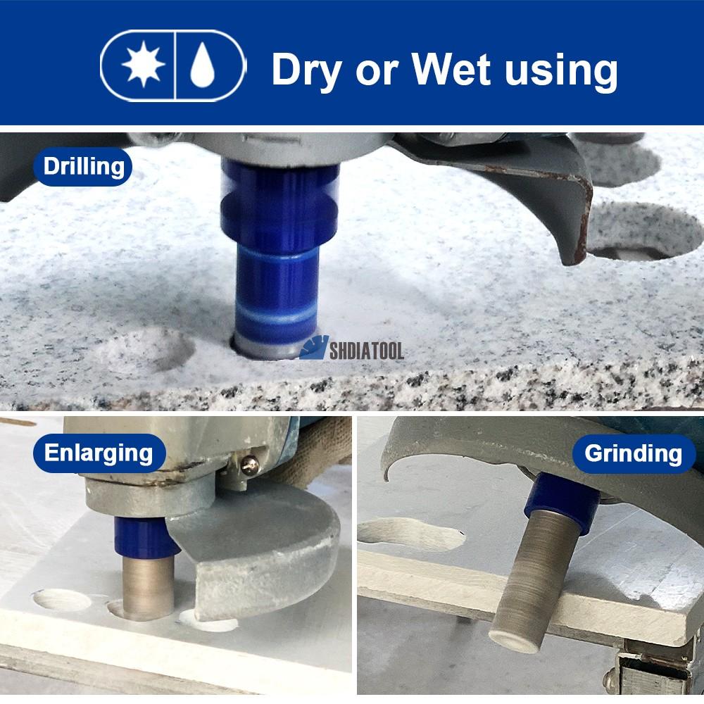 8PCS 5/8''-11 Brocas Diamond Core Drill Bits Set Hole Saw Hole Cutter Kit Tile Cutter With SDS Adapter for Marble Masonry