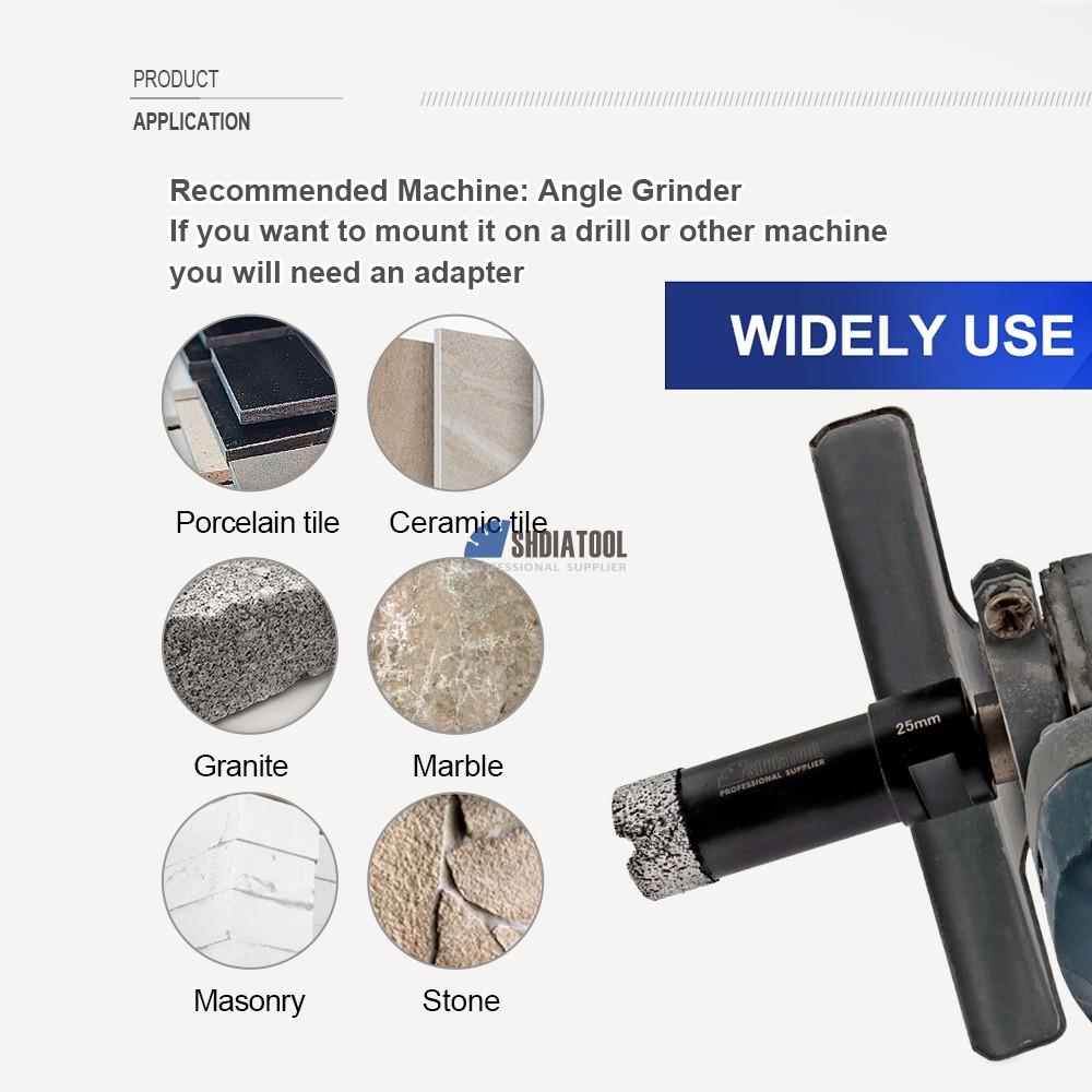 6MM -150MM Vacuum Brazed Diamond Drill Core Bit Hole Saw Hole Cutter With M14/ 5/8''-11 Shank for Porcelain Tile Marble Granite