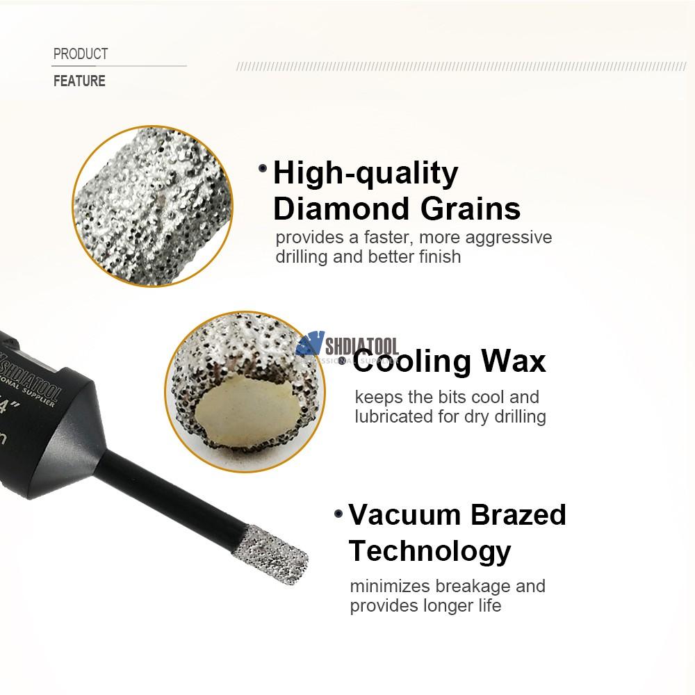6MM -150MM Vacuum Brazed Diamond Drill Core Bit Hole Saw Hole Cutter With M14/ 5/8''-11 Shank for Porcelain Tile Marble Granite