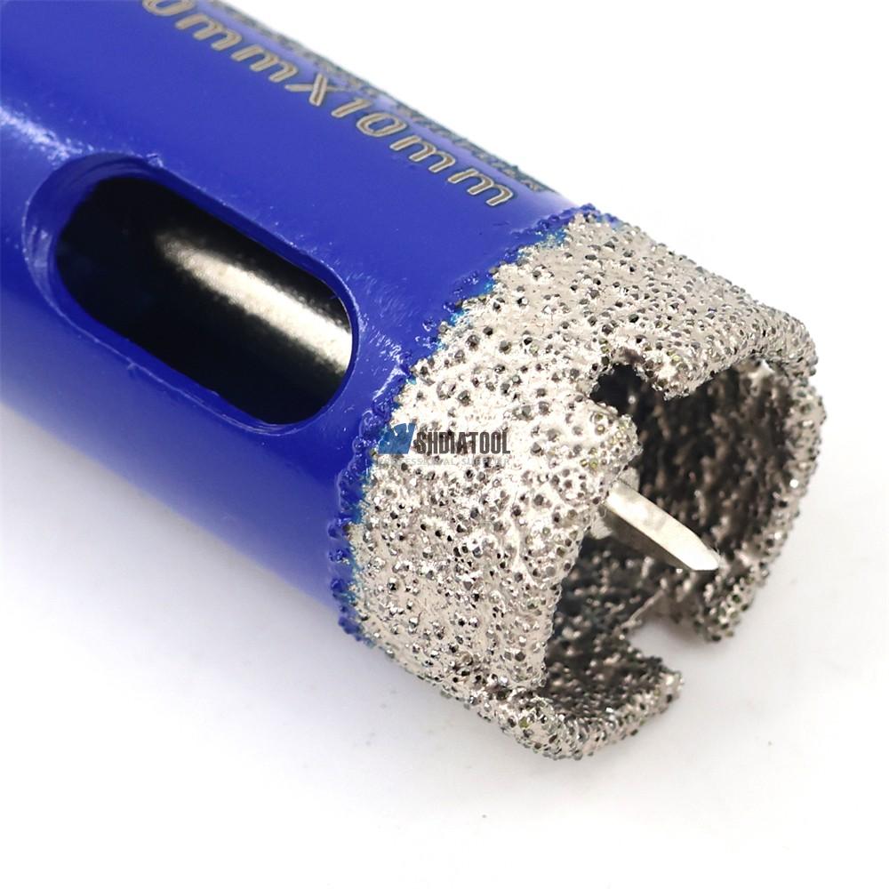 Vacuum Brazed Triangle Shank 20-68mm Diamond Crown Core Drill Bit Hole Saw with Position Dill for Tile Marble Masonry Stone