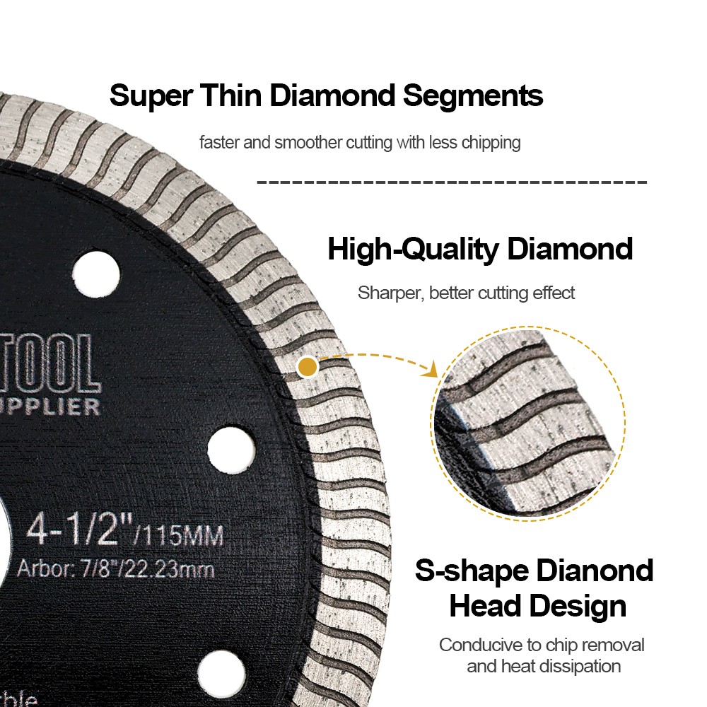 4'' 4.5'' Super Thin Turbo Diamond Cutting Disc Turbo Saw Blade Cutting Disc