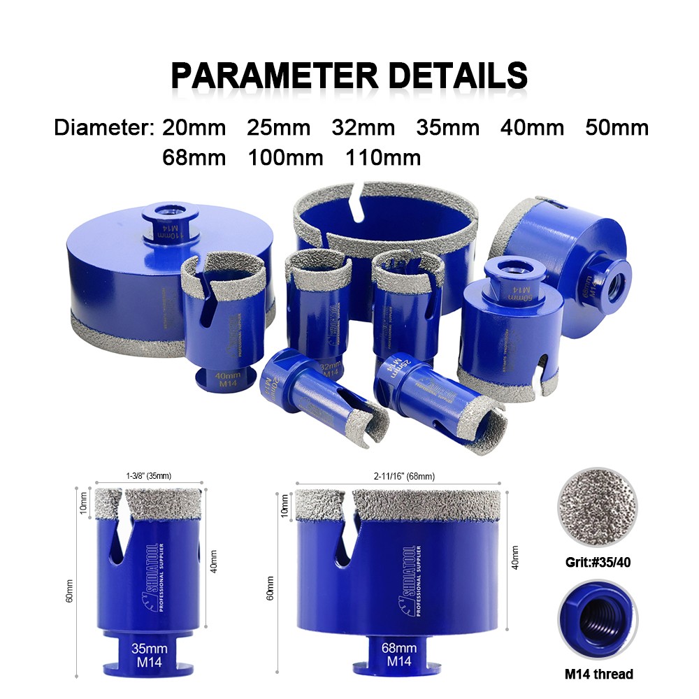 Dia20-110MM Diamond Drilling Core Bits Hole Saw for Tile Marble Granite