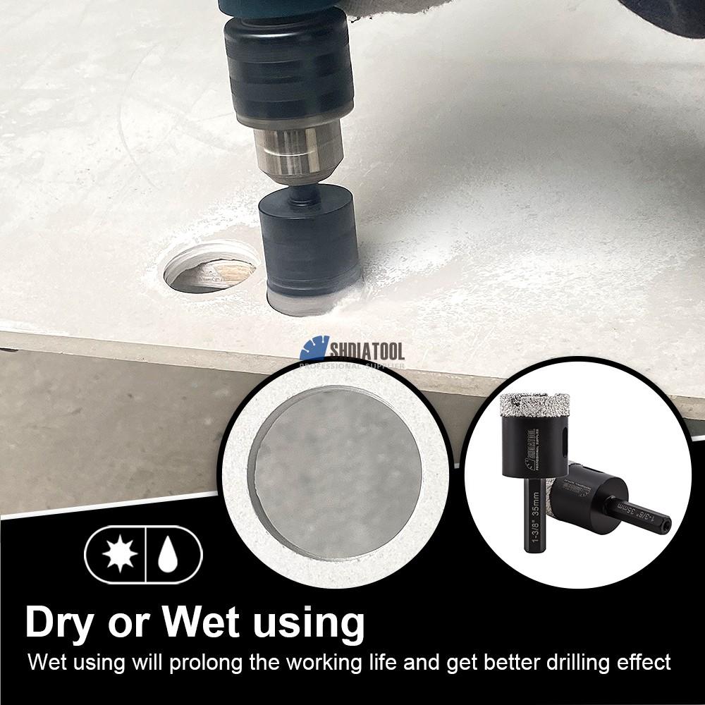 Dia20-68mm Vacuum Brazed Diamond Drill Core Bit Drilling Bits with Hexagon Shank for Granite Marble Ceramic Concrete