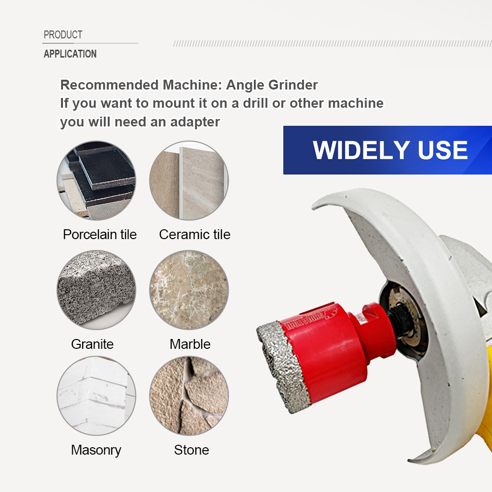 M14 Dia 6-115MM Vacuum Brazed Diamond Drill Core Bit Hole Saw Drilling Bit for Granite Marble Porcelain Tile Stone
