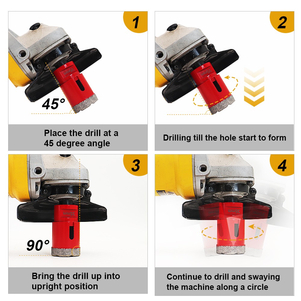 M14 Dia 6-115MM Vacuum Brazed Diamond Drill Core Bit Hole Saw Drilling Bit for Granite Marble Porcelain Tile Stone