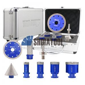 8PCS Brazed 5/8''-11 20/25/35/50mm Diamond Drill Core Bit Kit & 2'' Beveling Chamfer&20mm Finger Milling Bit/4.5in Saw Blade