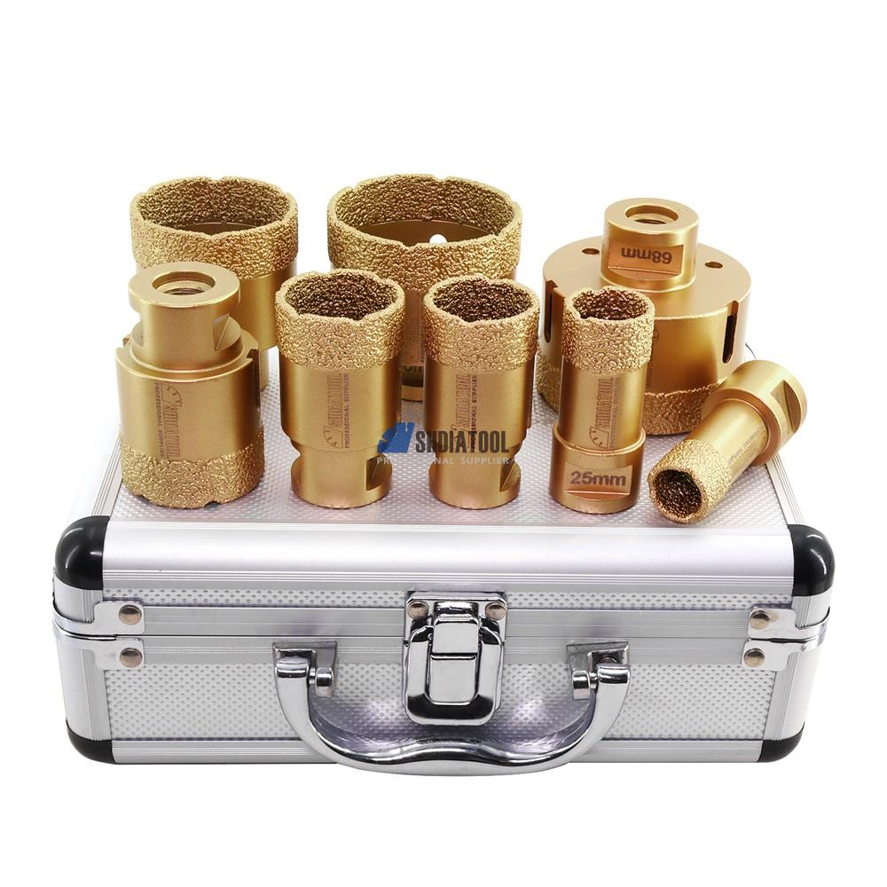 20+25+32+35+40+50+60+68mm Diamond Drill Core Bit Set Diamond Hole Saw Set Tile Cutter Kit for Angle Grinder on Marble Granite