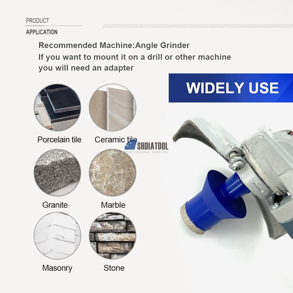 20/25/35mm Diamond Drilling Chamfering Beveling Milling Bit M14 5/8''-11 thread For Enlarging Grinding Trimming