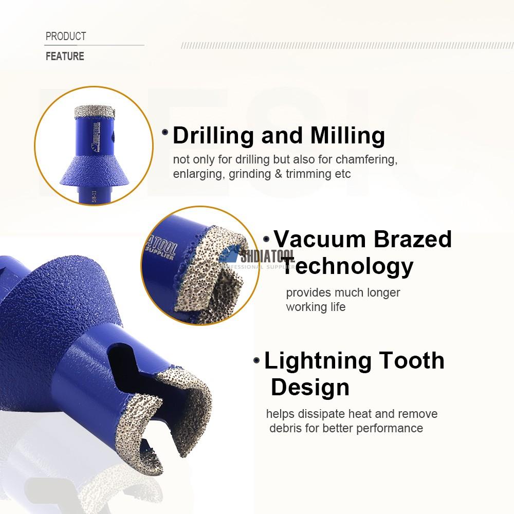 20/25/35mm Diamond Drilling Chamfering Beveling Milling Bit M14 5/8''-11 thread For Enlarging Grinding Trimming