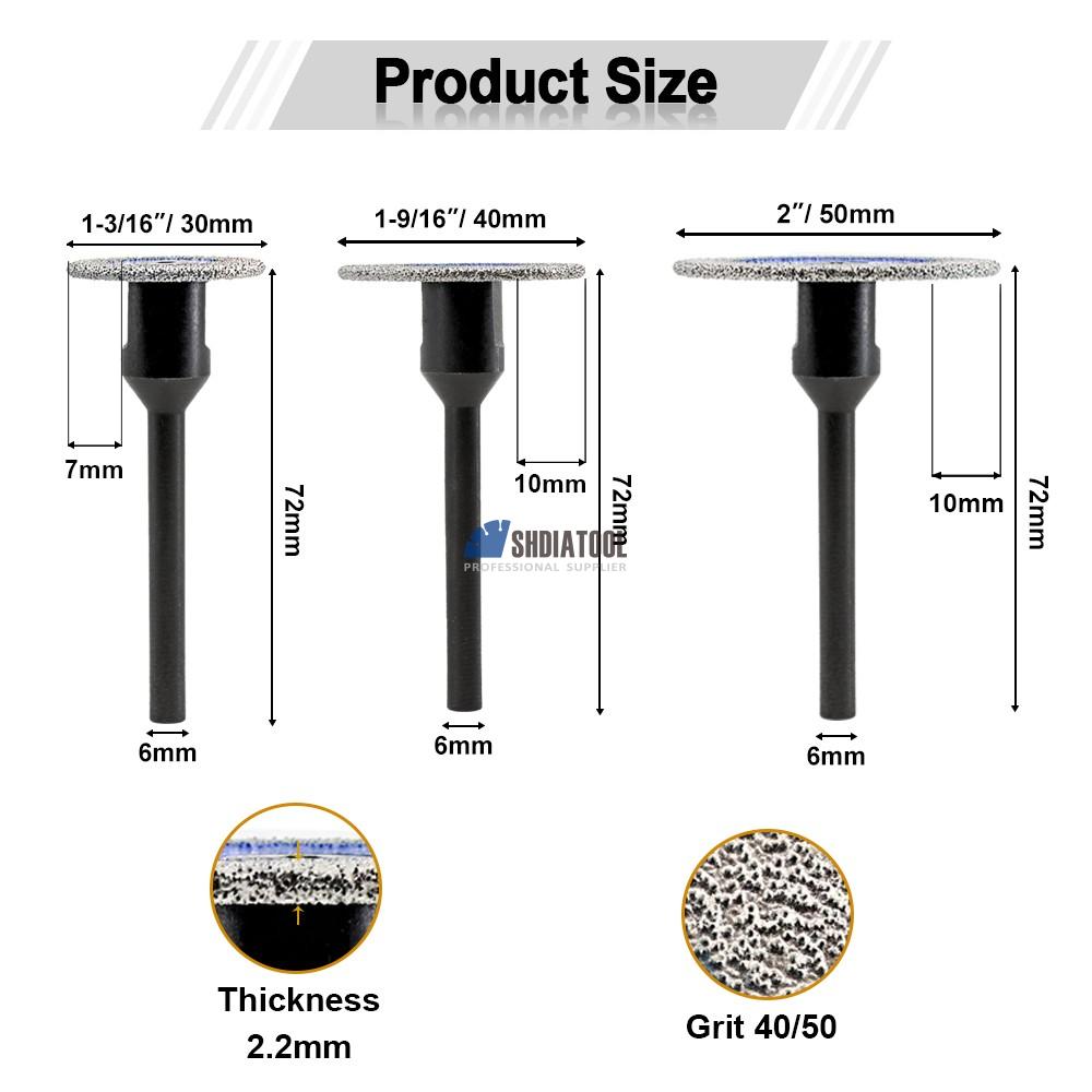 30/40/50mm Diamond Engraving Saw Blade Mini Carving Cutting Blade Tile Cutter With Removable Shank for Granite Marble