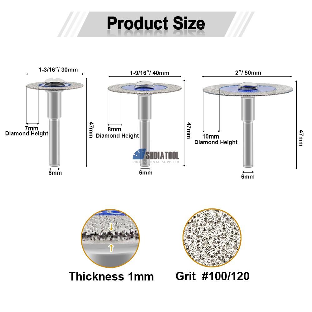 30/40/50mm Diamond Engraving Saw Blade Marble Cutting Disc Tile Cutter for Cutting Glass Jade With 6mm Shank